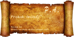 Prokob Anikó névjegykártya